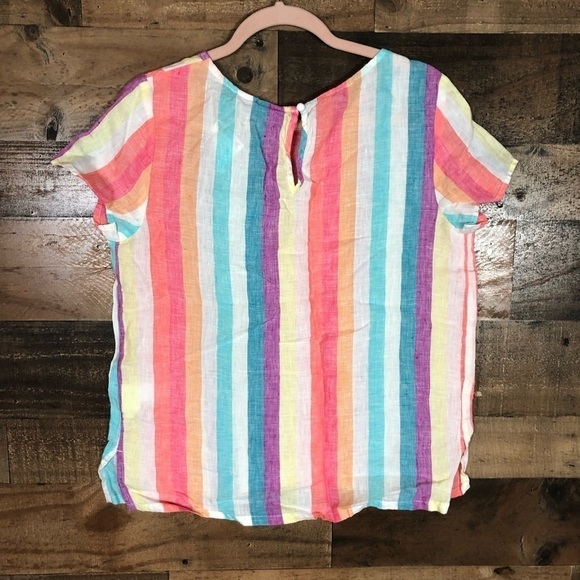 C&C California 100% linen top striped colorful boho - Picture 6 of 7